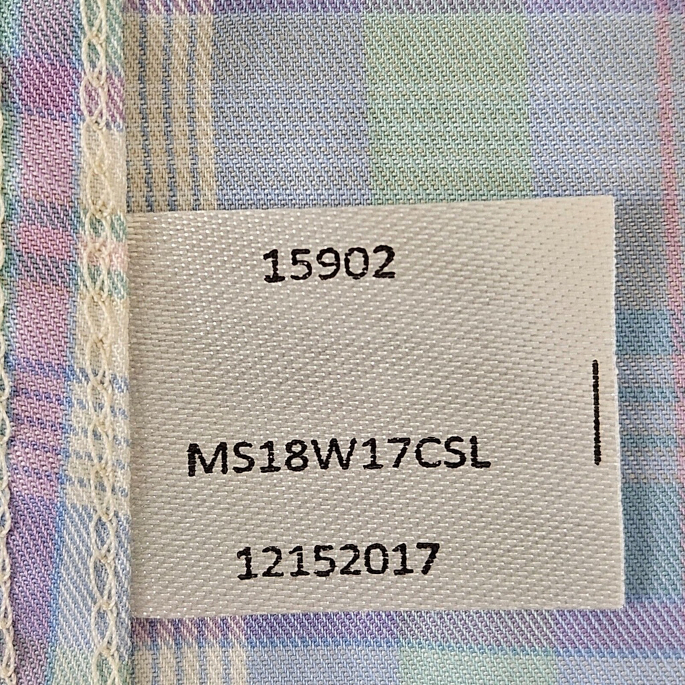 Peter Millar Crown Ease Medium Button Front Shirt Plaid Long Sleeve Blue Pastel - Picture 13 of 16